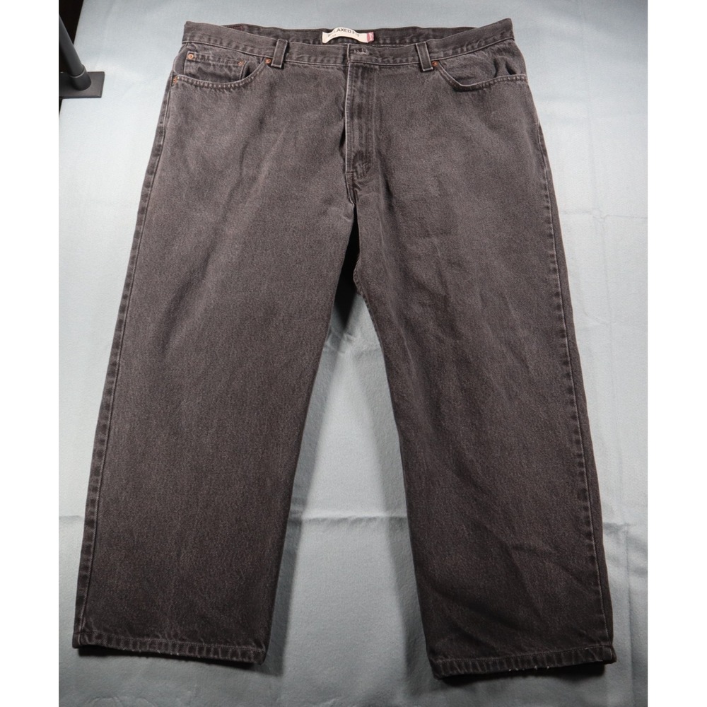Levis 550 Mens 44x30 Black Dark Wash Relaxed Fit Denim Jeans Straight Leg